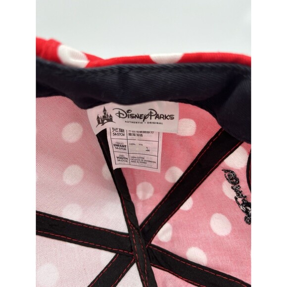 Girls Minnie Mouse Ears Hat Baseball Cap Disney Parks Disneyland Polka Dots - Picture 7 of 7